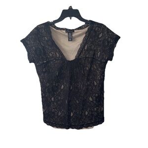 New York & Company Black Lace Blouse